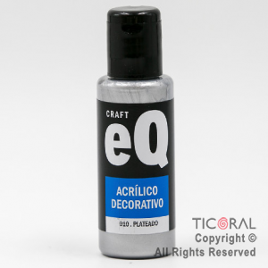 ACRIL.DECOR.EQ 010 PLATEADO 50ML X 6 UNIDADES